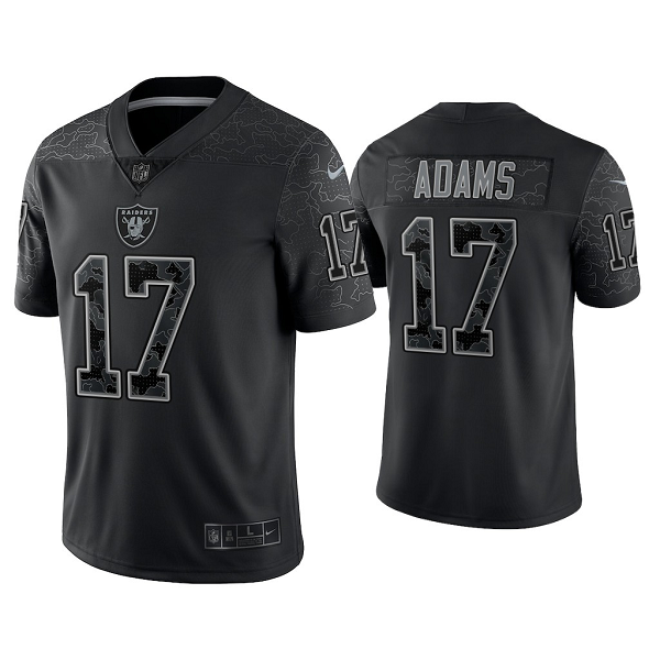 Men's Nike NFL Las Vegas Raiders Davante Adams Reflective Limited Black Jersey