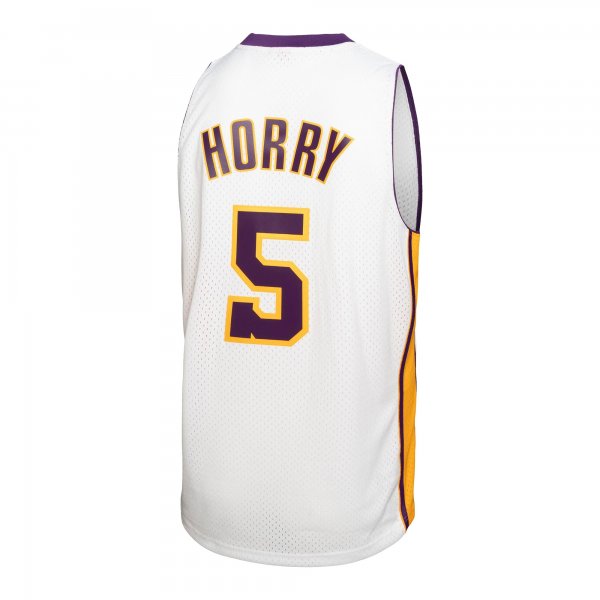 Men's Los Angeles Lakers Robert Horry Mitchell & Ness White 2001/02 Hardwood Classics Swingman Jersey