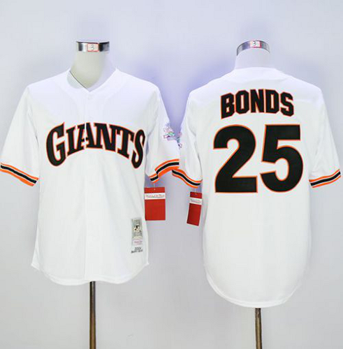 Mitchell And Ness 1989 San Francisco Giants #25 Barry Bonds White Throwback Stitched MLB Jersey