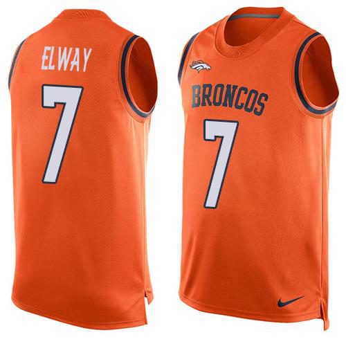 Nike Denver Broncos #7 John Elway Orange Team Color Men's Stitched NFL Limited Tank Top Jersey