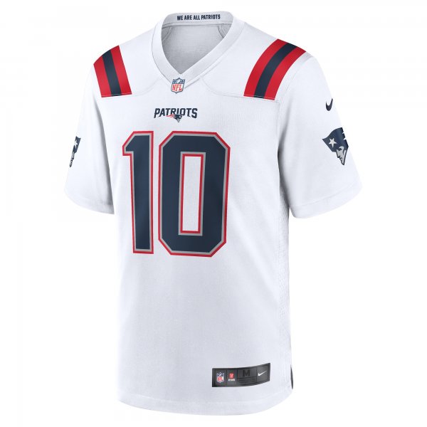 Men's New England Patriots Drake Maye Nike White 2024 NFL Draft First Round Pick Player Game Jersey