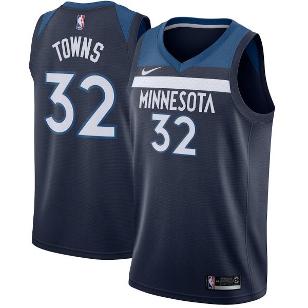 Youth Nike Minnesota Timberwolves #32 Karl-Anthony Towns Navy Swingman Icon Edition Jersey