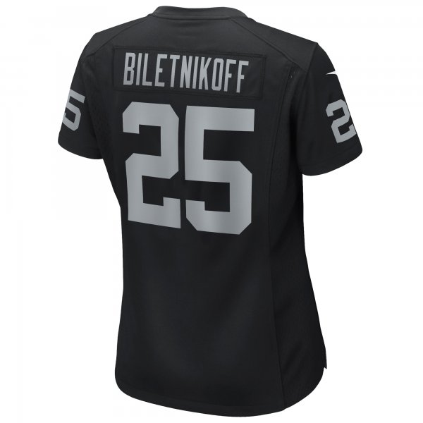 Women's Las Vegas Raiders Fred Biletnikoff Nike Black Game Retired Player Jersey