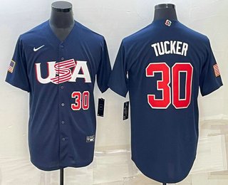 Men's USA Baseball #30 Kyle Tucker 2023 Navy World Baseball Classic Stitched Jerseys