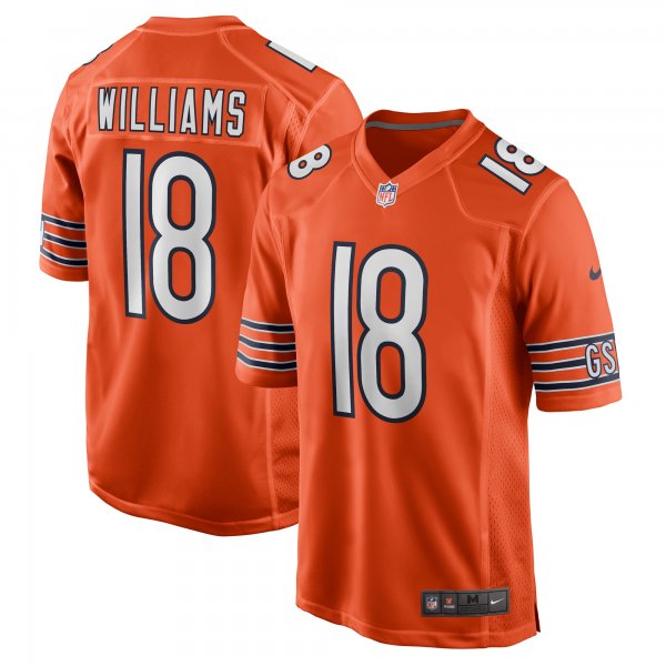 Men's Chicago Bears Caleb Williams Nike Orange Alternate 2024 NFL Draft First Round Pick Player Game Jersey