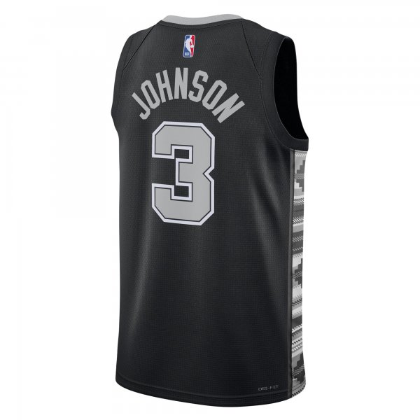 Unisex San Antonio Spurs Keldon Johnson Jordan Brand Black Swingman Jersey - Statement Edition