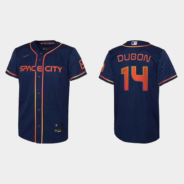 Youth Houston Astros #14 Mauricio Dubon Navy 2022 City Connect MLB Jersey