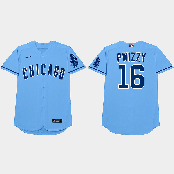 Patrick Wisdom Nickname Cubs 2021 Players Weekend Pwizzy Blue Men's Jersey