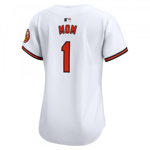 Women's Baltimore Orioles Nike White #1 Mom Home Limited Jersey