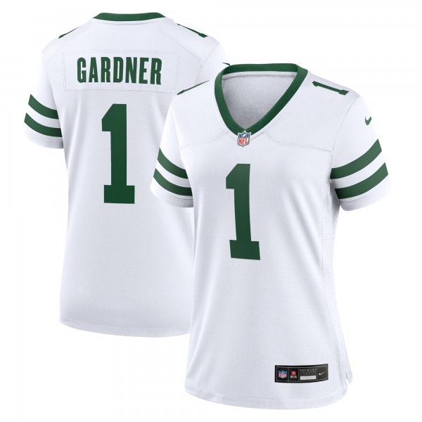 Women's New York Jets Ahmad Sauce Gardner Nike Legacy White Game Jersey