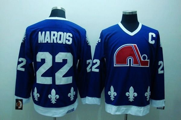 Quebec Nordiques #22 Mario Marois Stitched CCM Throwback Blue NHL Jersey