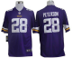 Men's Nike Minnesota Vikings #28 Adrian Peterson Purple Team Color Stitched NFL Game Jersey