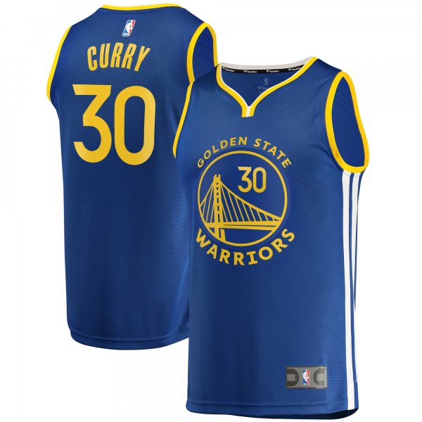 Youth Golden State Warriors Stephen Curry Fanatics Royal 2022/23 Fast Break Replica Player Jersey - Icon Edition