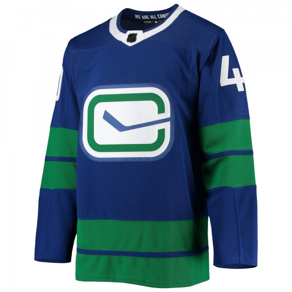 Men's Vancouver Canucks Elias Pettersson adidas Blue 2020/21 Alternate Player Jersey