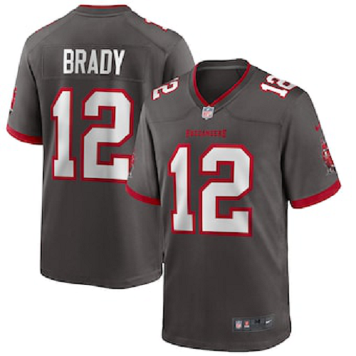 Youth Nike Tampa Bay Buccaneers #12 Tom Brady Pewter Alternate Game Jersey