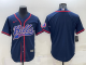 Men's Buffalo Bills Blank Dark Blue Stitched Baseball Cool Base Jersey