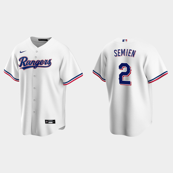 Men's Texas Rangers #2 Marcus Semien White Home MLB Jersey