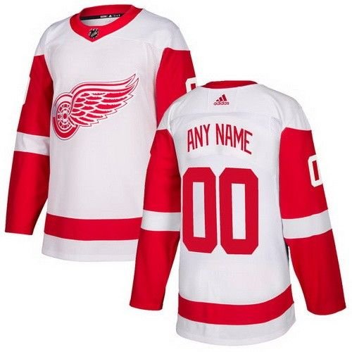 Men's Adidas Detroit Red Wings Customized White Jersey