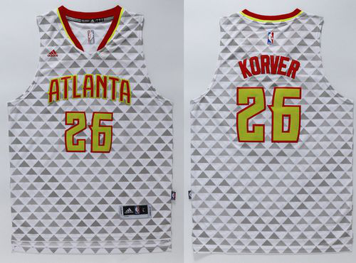 Men's Atlanta Hawks #26 Kyle Korver White Swingman Stitched NBA Jersey