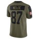 Men's Kansas City Chiefs Travis Kelce Nike Olive 2021 Salute To Service Limited Player Jersey