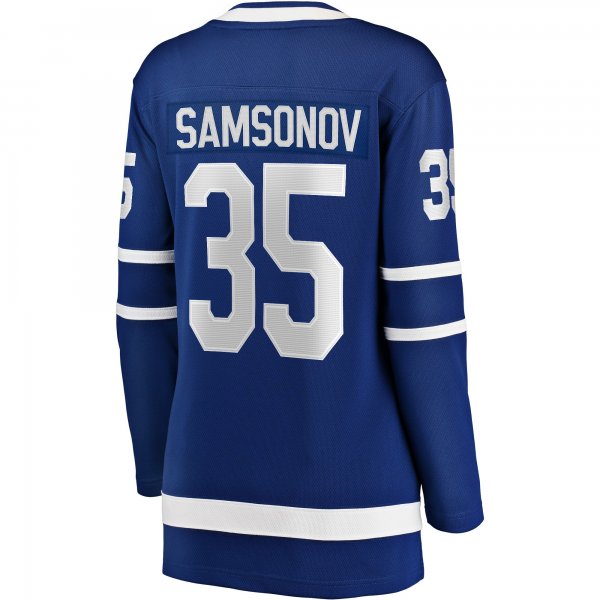 Women's Toronto Maple Leafs Ilya Samsonov Fanatics Blue Home Breakaway Player Jersey