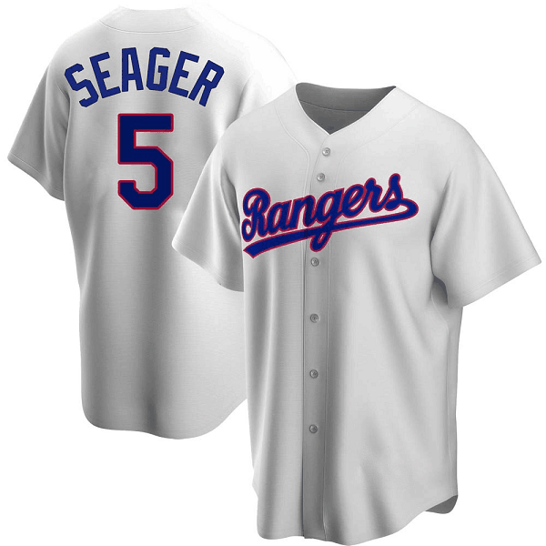 Men's Texas Rangers #5 Corey Seager White Home Cooperstown Collection Jersey