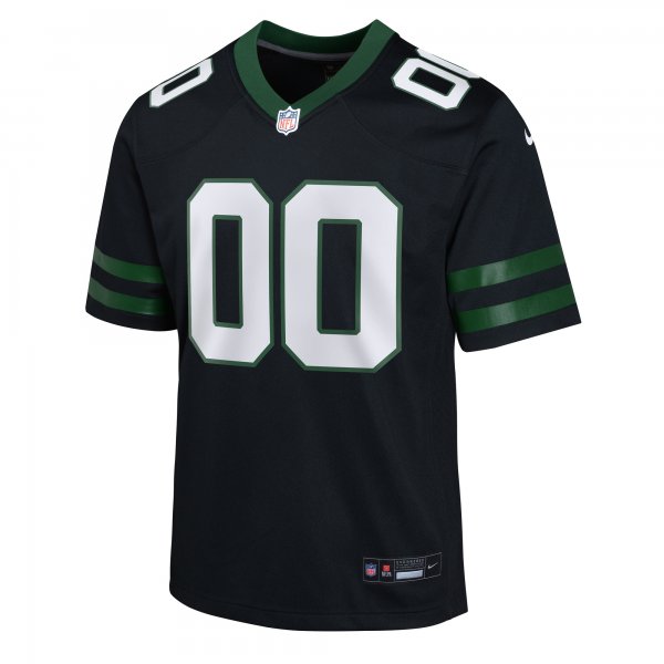 Youth New York Jets  Nike Legacy Black Alternate Custom Game Jersey