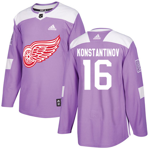 Adidas Detroit Red Wings #16 Vladimir Konstantinov Purple Fights Cancer Stitched NHL Jersey