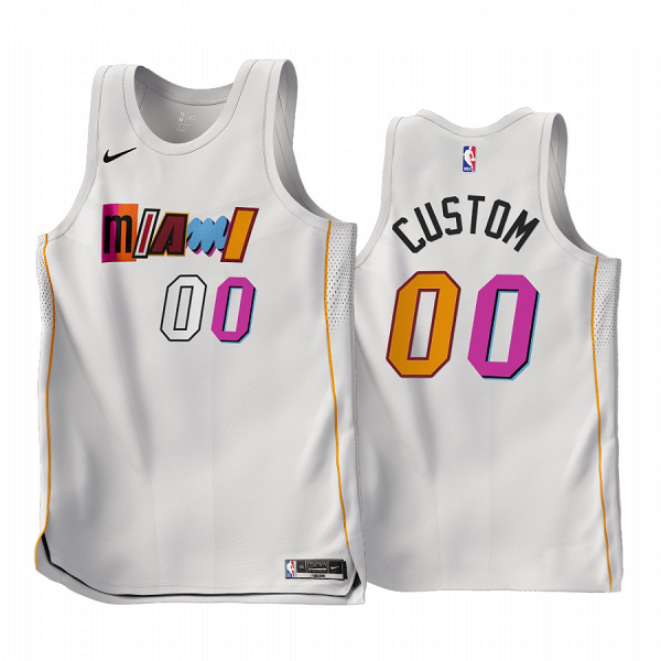 Miami Heat Custom #00 White 2022-23 City Edition Jersey