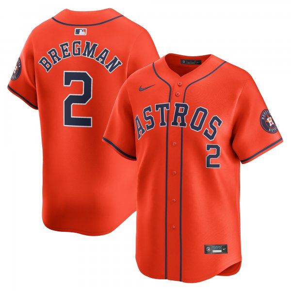 Men's Houston Astros Alex Bregman Nike Orange Alternate Limited Player Jersey