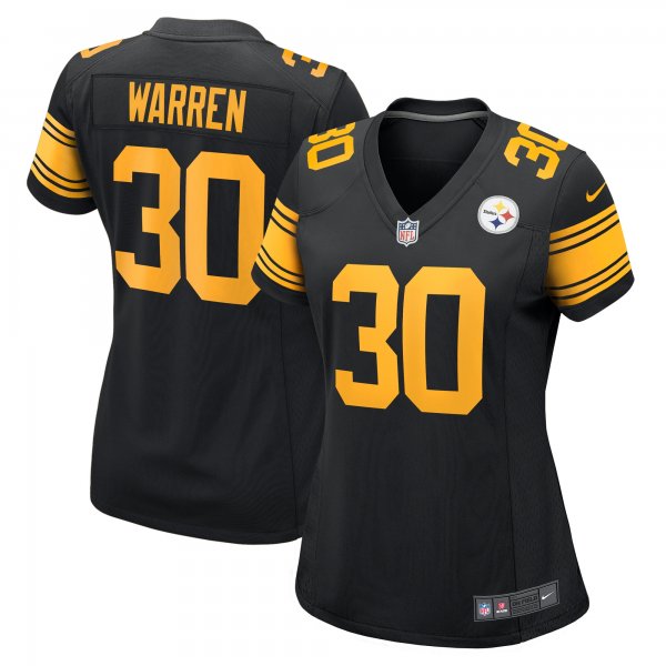 Women's Pittsburgh Steelers Jaylen Warren Nike  Black Alternate Game Jersey