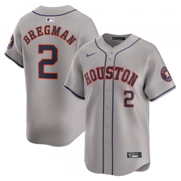 Men's Houston Astros Alex Bregman Nike Gray Away Limited Player Jersey