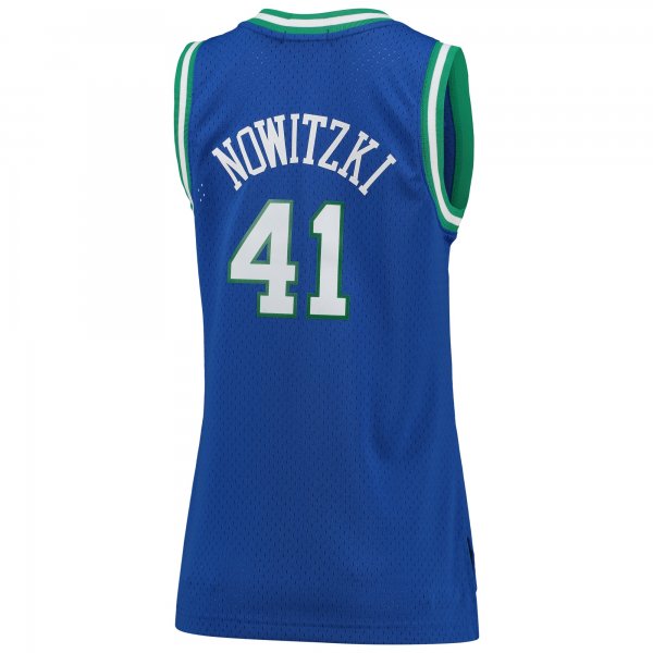 Women's Dallas Mavericks Dirk Nowitzki Mitchell & Ness Blue  Hardwood Classics Swingman Jersey