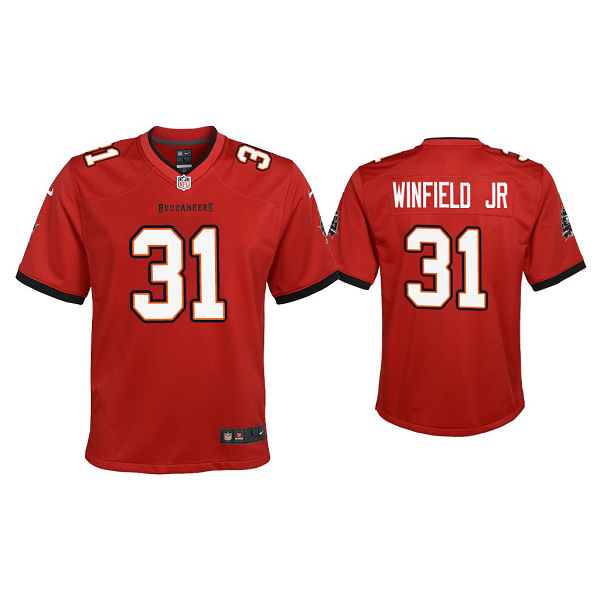 Youth #31 Antoine Winfield Jr. Tampa Bay Buccaneers Red 2020 NFL Draft Game Jersey