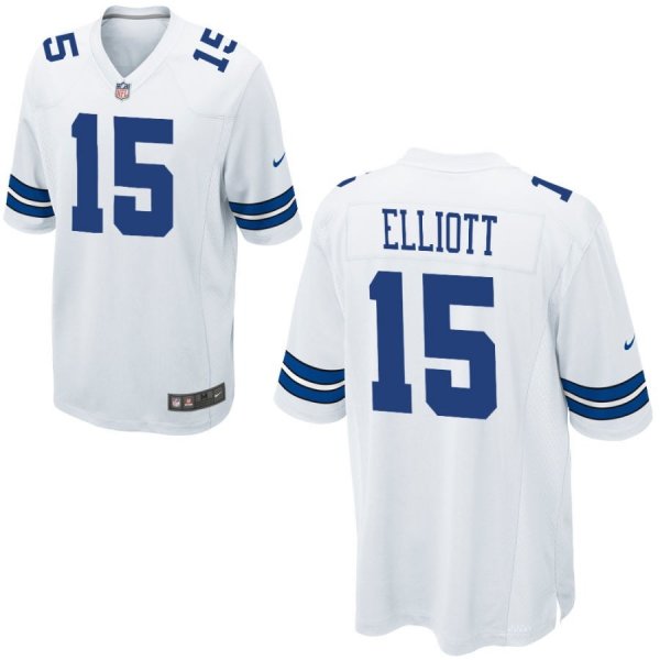 Youth Dallas Cowboys #15 Ezekiel Elliott Nike White Game Jersey