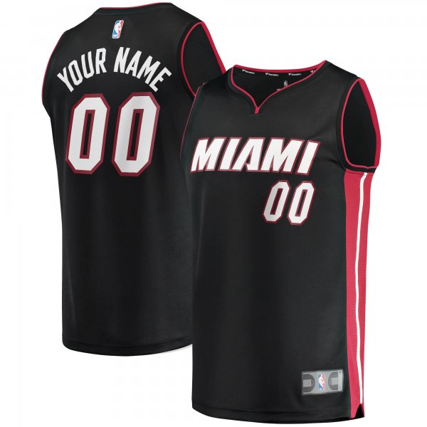 Youth Miami Heat Fanatics Black Fast Break Custom Replica Jersey - Icon Edition