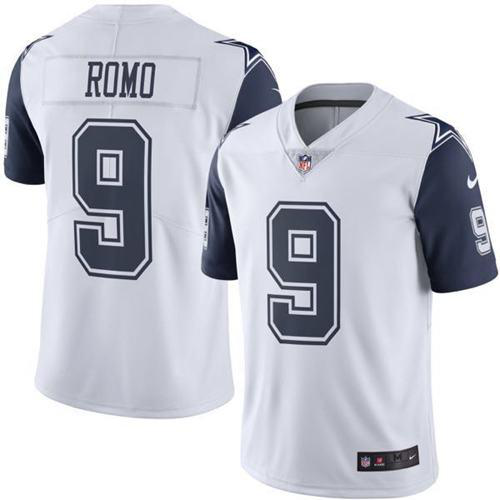 Men's Nike Dallas Cowboys #9 Tony Romo White Stitched NFL Limited New Color Rush Jersey