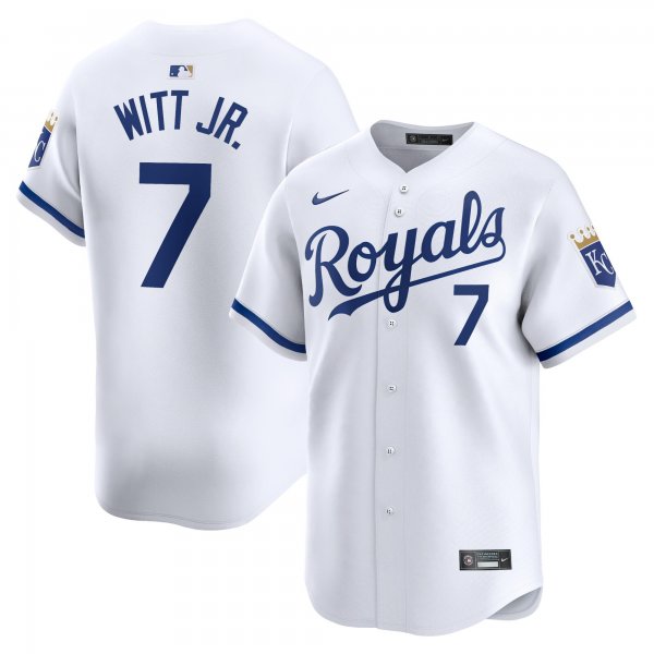 Men's Kansas City Royals #7 Bobby Witt Jr. Nike White Home Limited Player Jersey