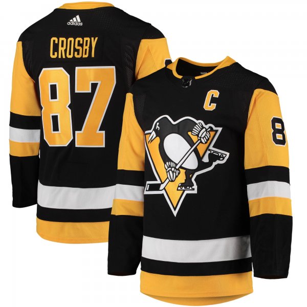 Men's Pittsburgh Penguins Sidney Crosby adidas Black Home Primegreen Player Jersey