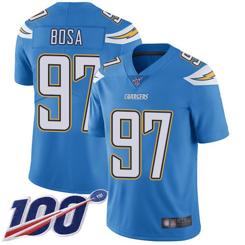 Los Angeles Chargers #97 Joey Bosa Electric Blue Alternate Youth Stitched NFL 100th Season Vapor Limited Jersey