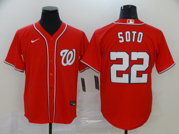 Men's Washington Nationals #22 Juan Soto Red Stitched MLB Cool Base Nike Jersey