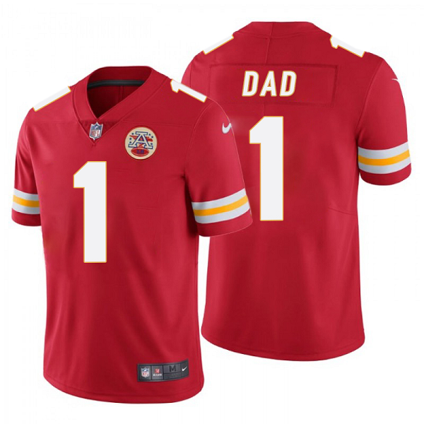 Men's Nike Kansas City Chiefs #1 Dad Red Team Color Vapor Untouchable Limited NFL Jersey