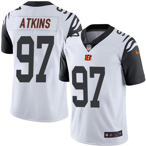 Nike Cincinnati Bengals #97 Geno Atkins White Men's Stitched NFL Limited New Color Rush Jersey