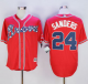 Atlanta Braves #24 Deion Sanders Red New Cool Base Stitched MLB Jersey