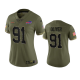 Women's Buffalo Bills Ed Oliver #91 Olive 2022 Salute To Service Limited Jersey