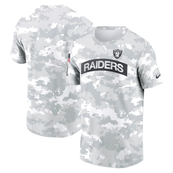 Men's Nike Arctic Camo Las Vegas Raiders 2024 Salute To Service Performance T-Shirt