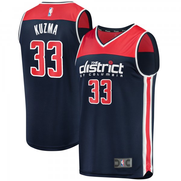 Men's Washington Wizards Kyle Kuzma Fanatics Navy Fast Break Replica Player Jersey - Statement Edition