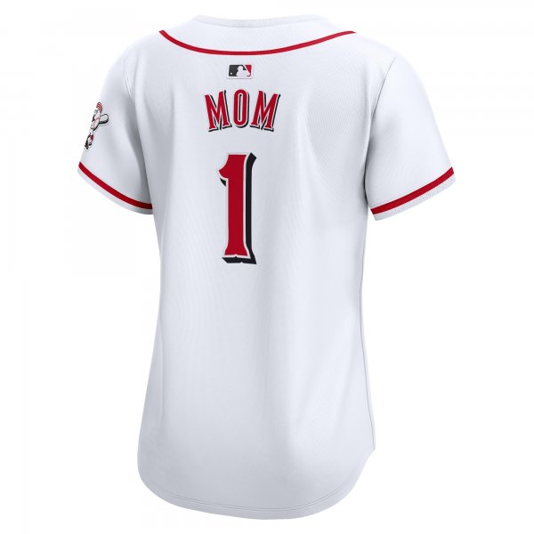 Women's Cincinnati Reds Nike White #1 Mom Home Limited Jersey