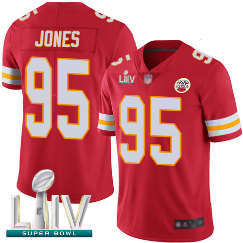 Kansas City Chiefs #95 Chris Jones Red Team Color Super Bowl LIV Bound Youth Stitched NFL Vapor Untouchable Limited Jersey