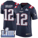 Nike New England Patriots #12 Tom Brady Navy Blue Super Bowl LIII Bound Youth Stitched NFL Limited Rush Jersey